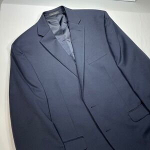Chaps Men's Navy Blue Wool‎ Blend Blazer Jacket Gold Buttons Size 46R